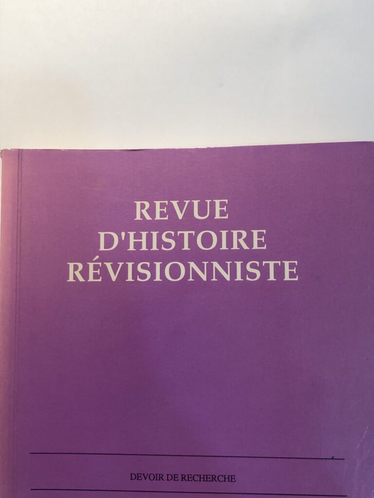 Éditorial de la Revue d’histoire révisionniste, n°4