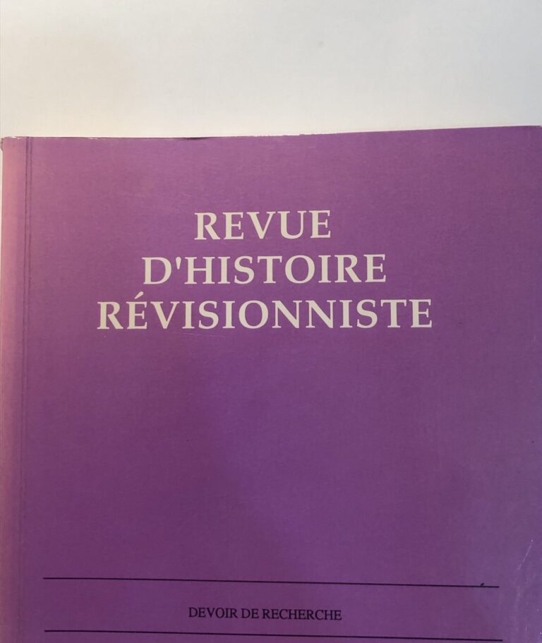 Éditorial de la Revue d’Histoire Révisionniste, n° 3