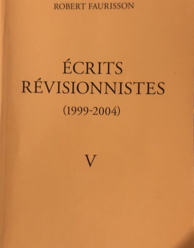 Préface à Écrits Révisionnistes (1999-2004)