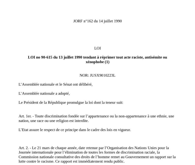 Une possibilité théorique d’abroger, en France, la loi antirévisionniste de 1990